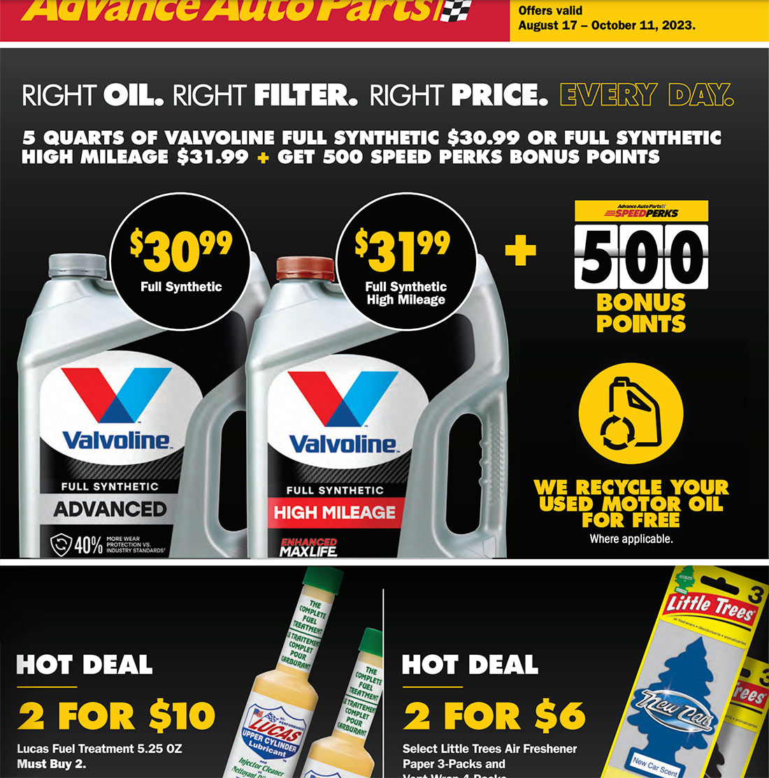 advance auto monthly flyer in store coupons