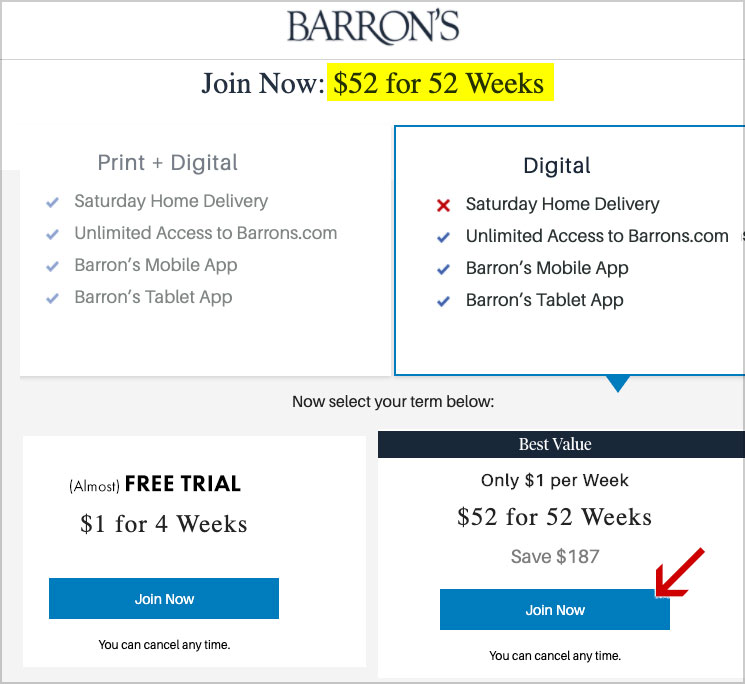 barrons 52 dollars