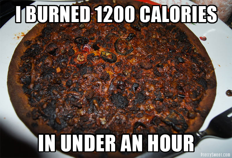 burn calories diet meme pizza