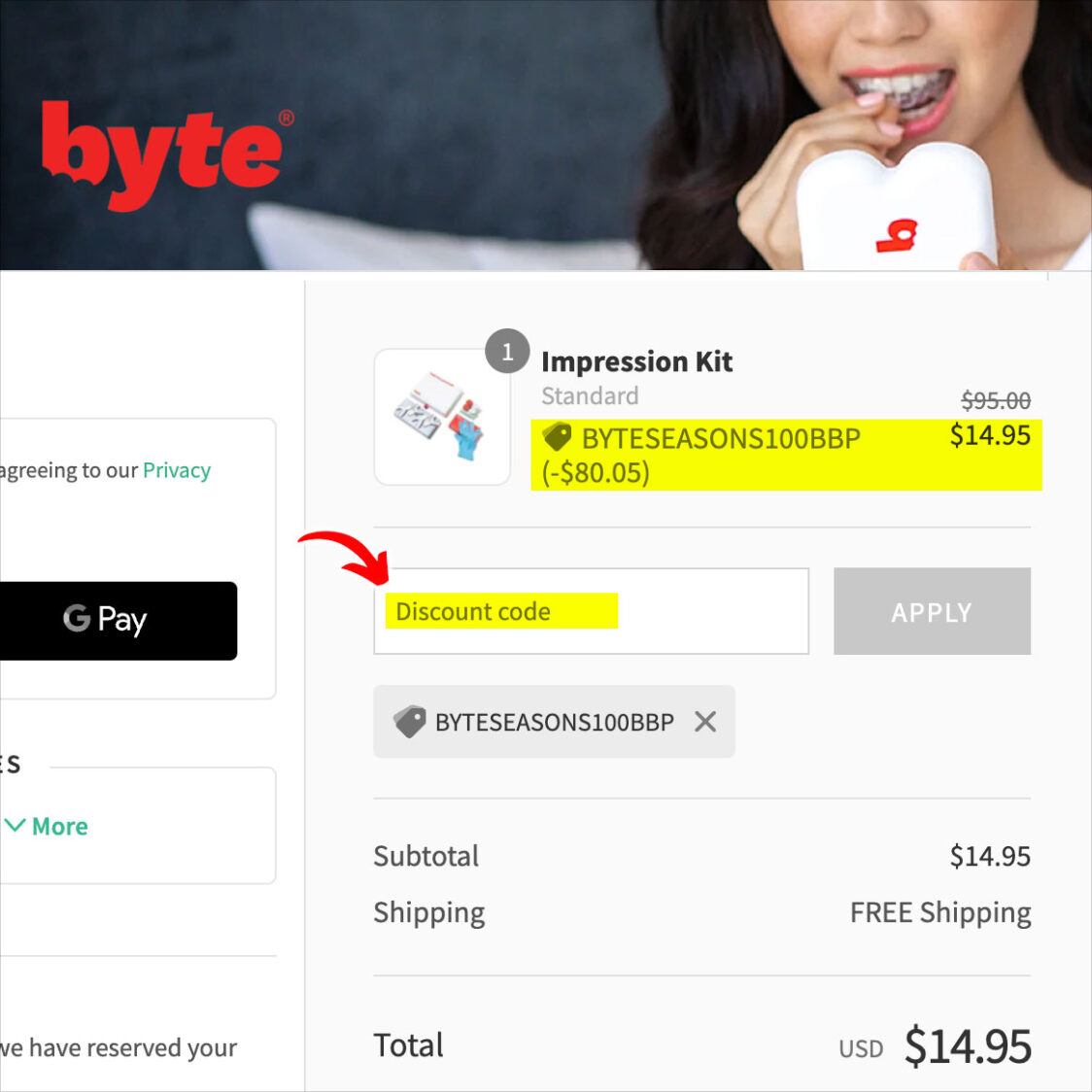 byte discount code apply
