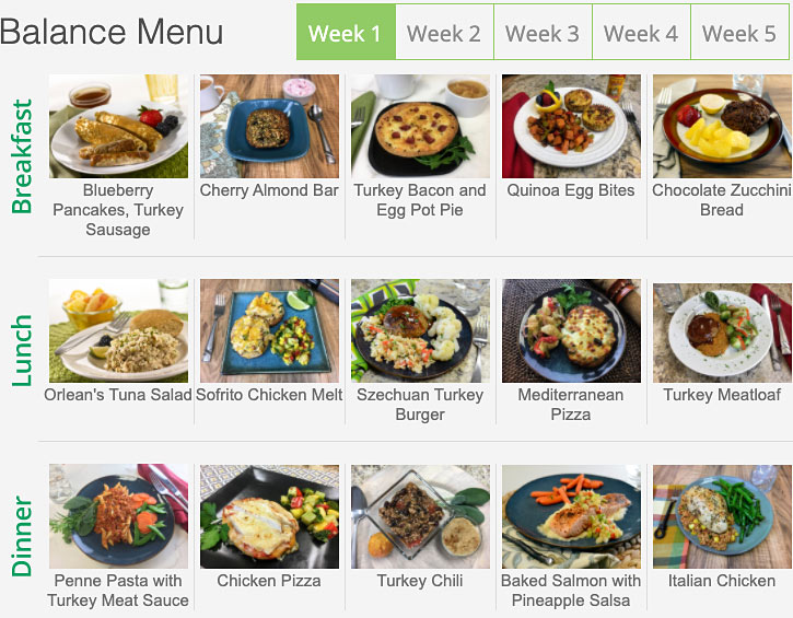 diet to go menu balance week 1