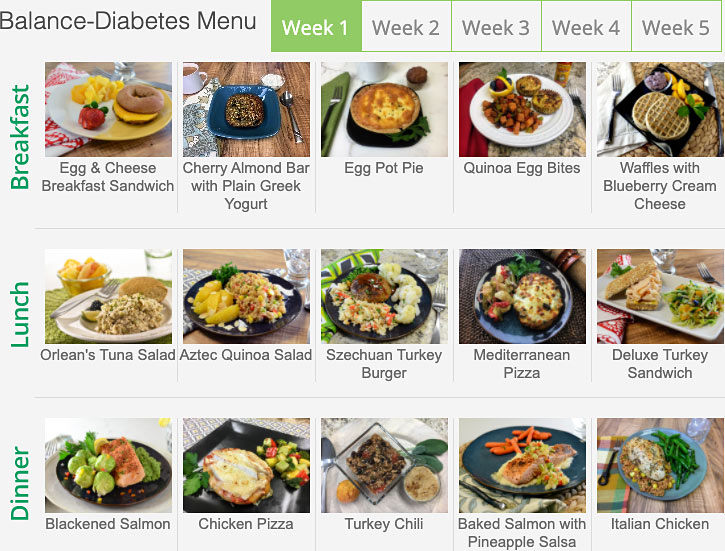 diet to go menu diabetes week 1