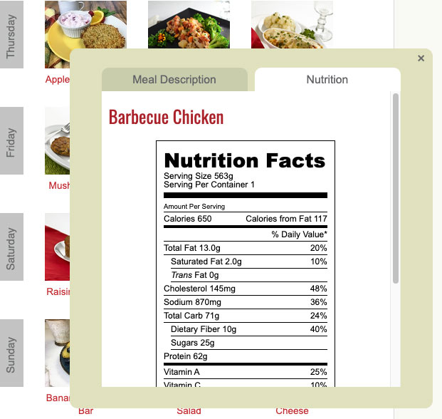 diet to go nutrition facts