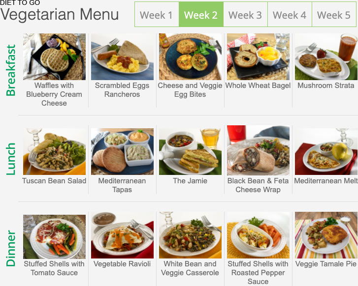 diet to go menu vegetarian week 2