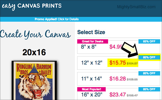 easycanvas prints coupon code