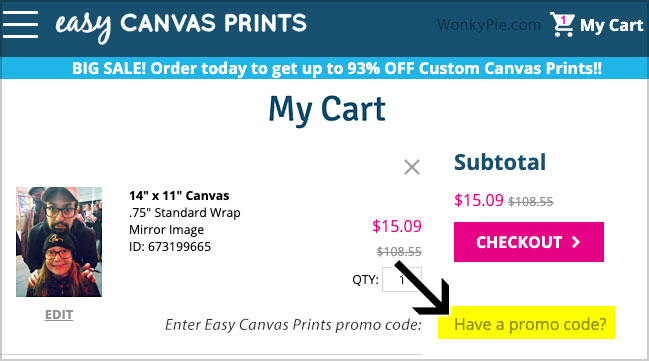 easycanvas prints free shipping promo code