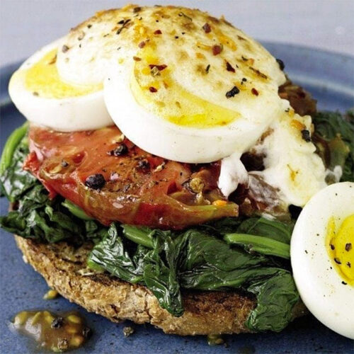 egg spinach tomato sandwich