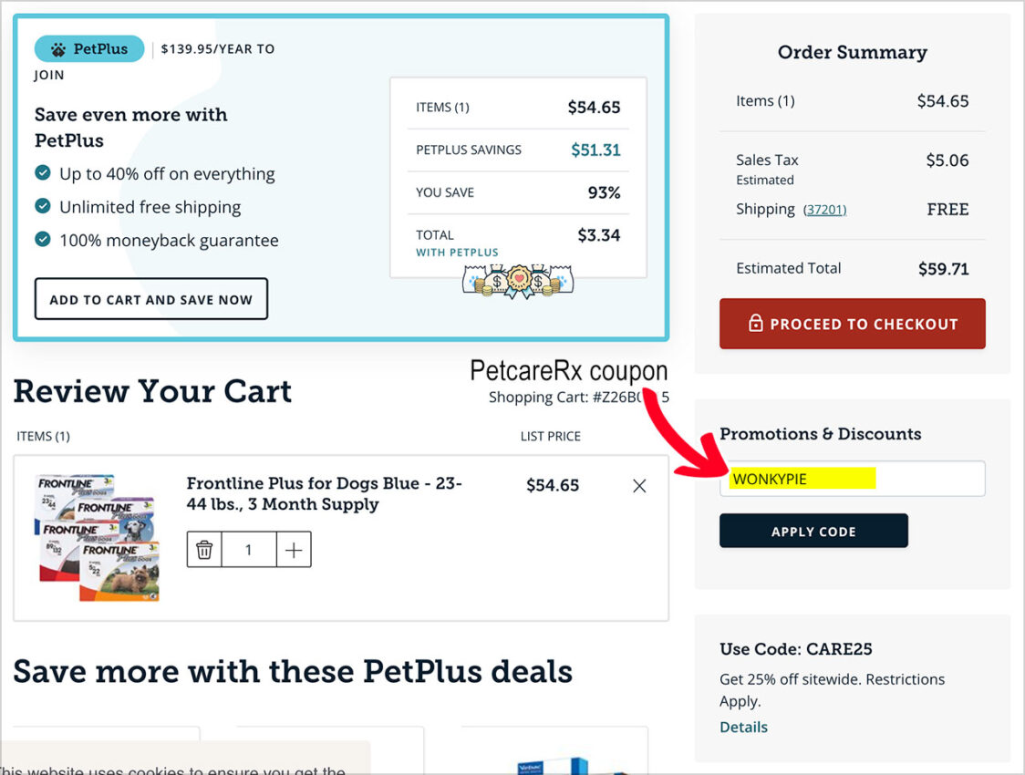 enter petcarerx coupon code