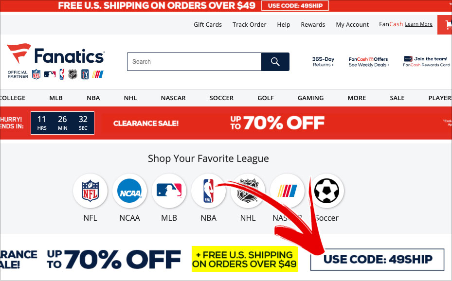 Fanatics Coupons, Fanatics Free Shipping, Promo Codes & Offers