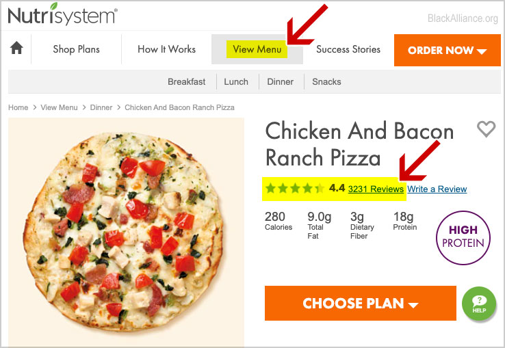 food reviews nutrisystem