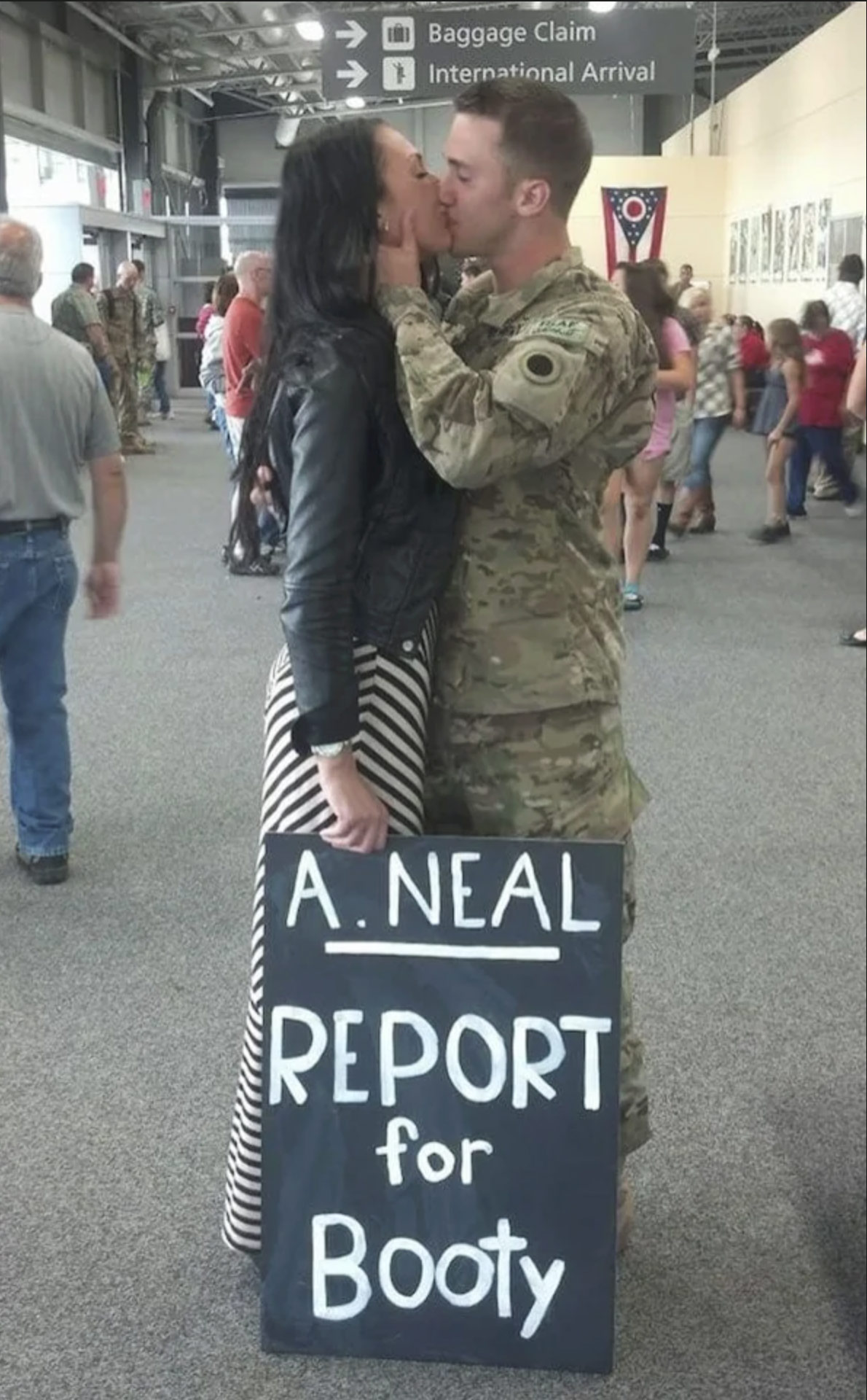 funny military welcome home sign