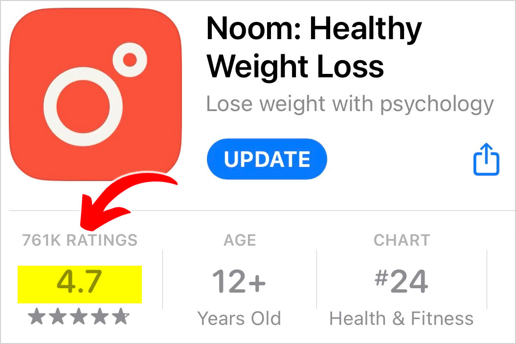 noom app ratings