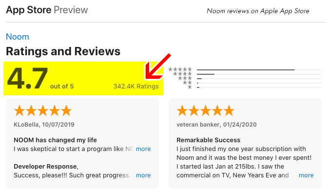 noom app store reviews