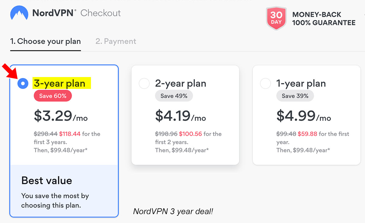 nordvpn 3 years plan