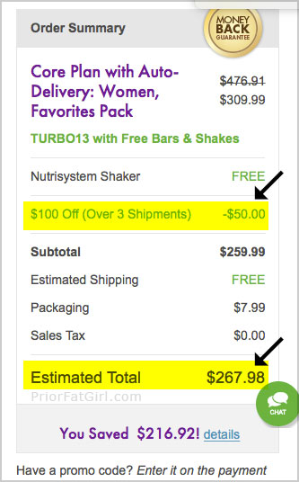 nutrisystem coupon 100