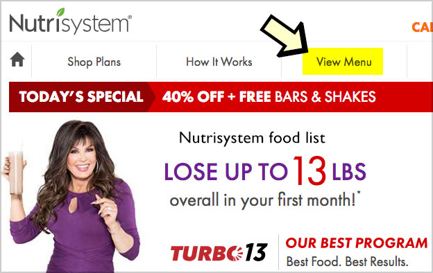 nutrisystem food list