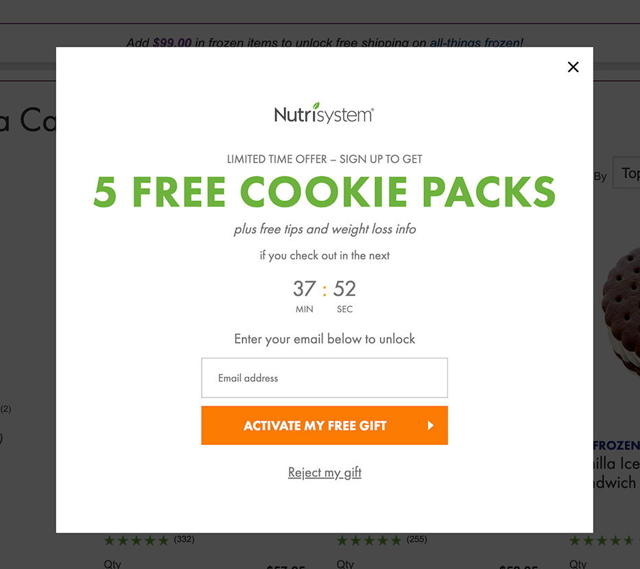 nutrisystem free cookie packs