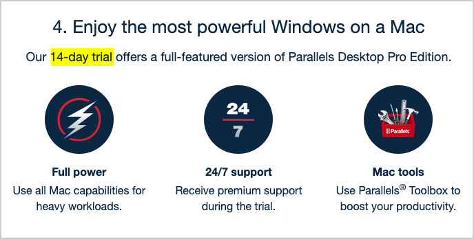 how long is parallels free trial