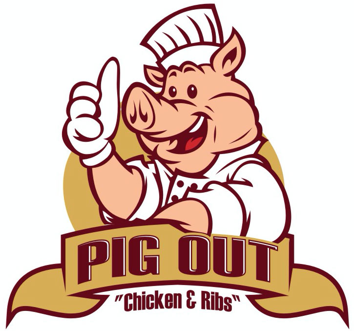 pig out chicken ribs logo