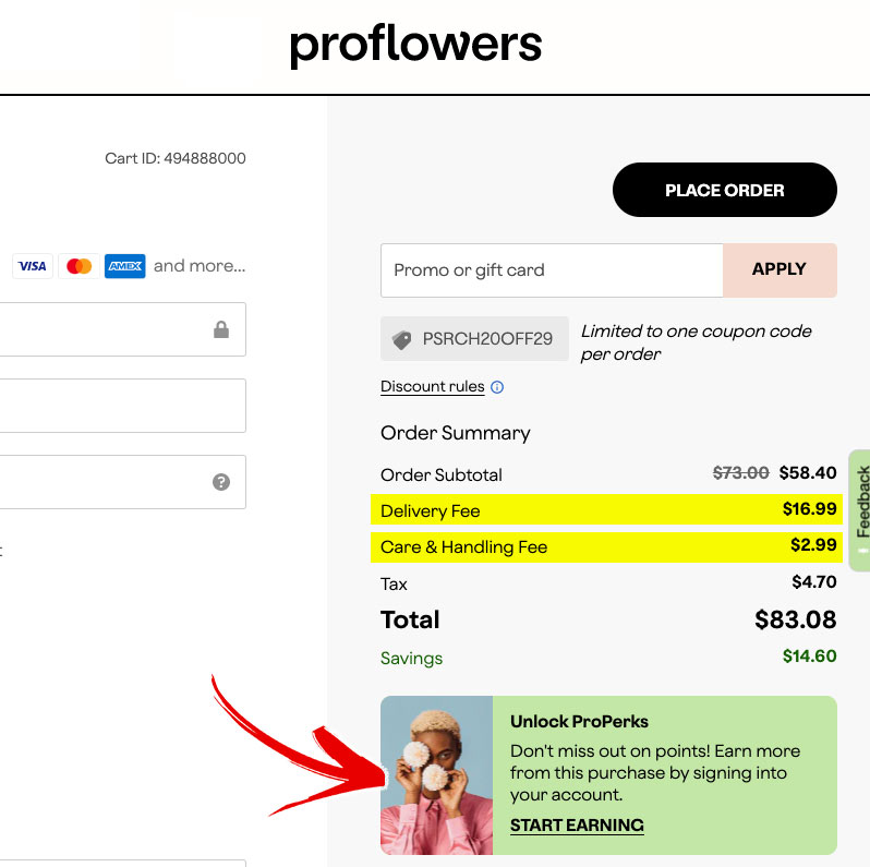 proflowers shipping cost