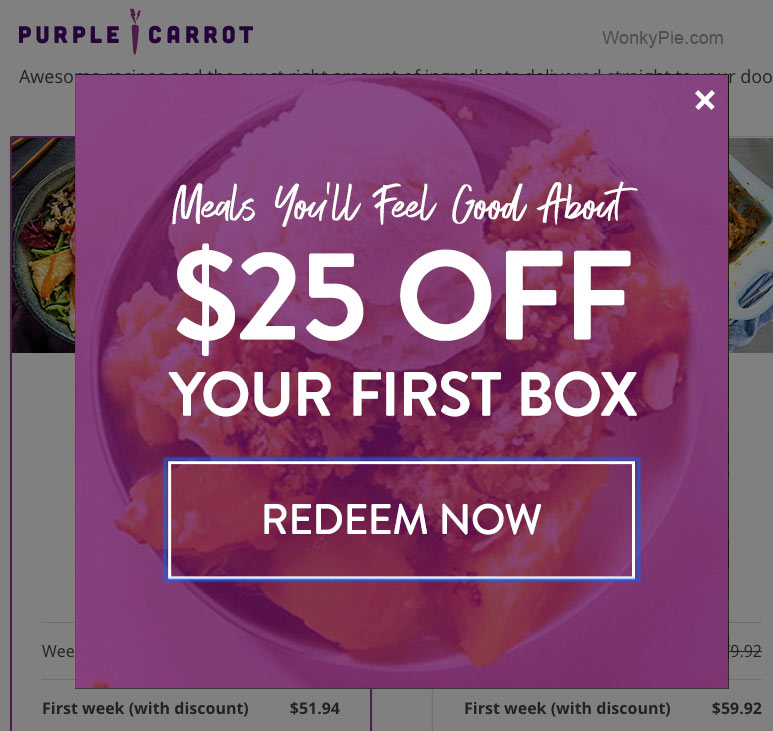 purple carrot coupon 25