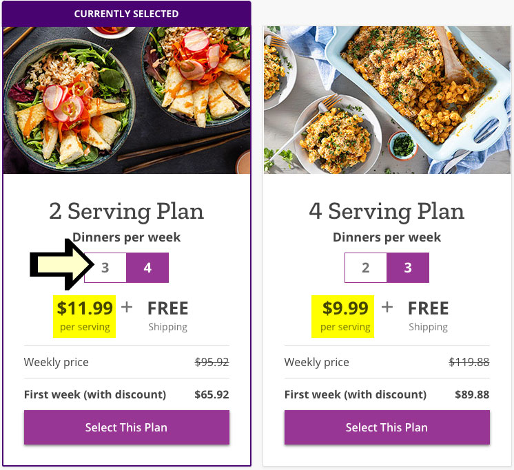 choose a purple carrot serving plan