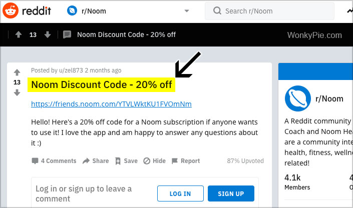 Promo Code Redemption Page Noom