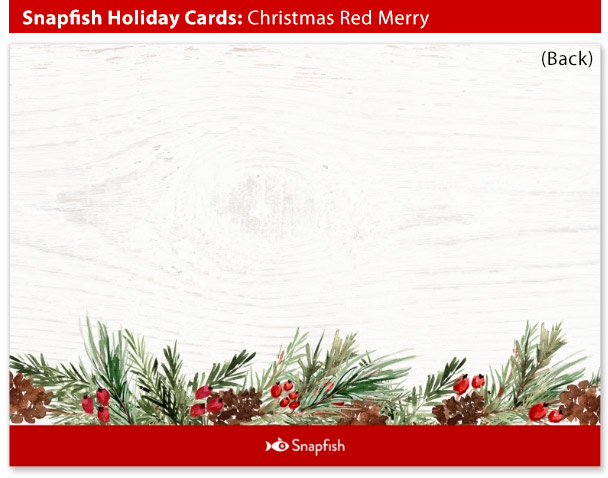 snapfish holiday cards christmas red merry back