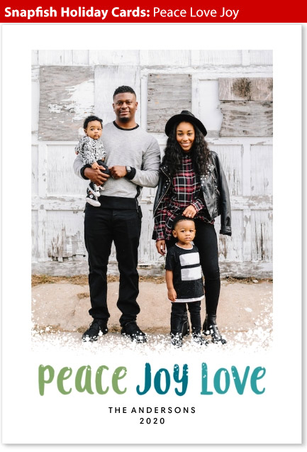 snapfish holiday cards peace love joy