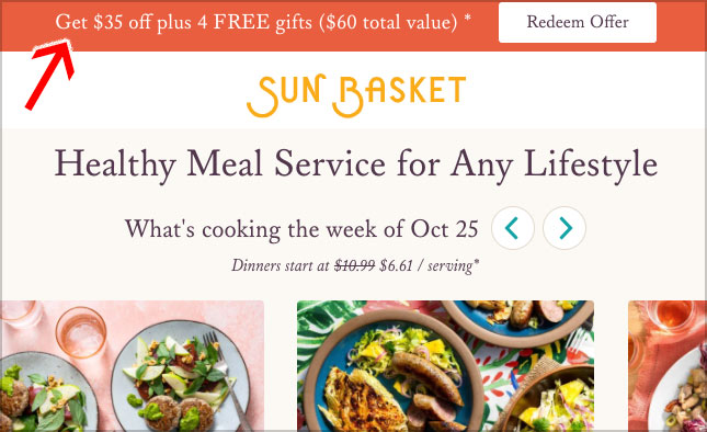 sun basket promotion