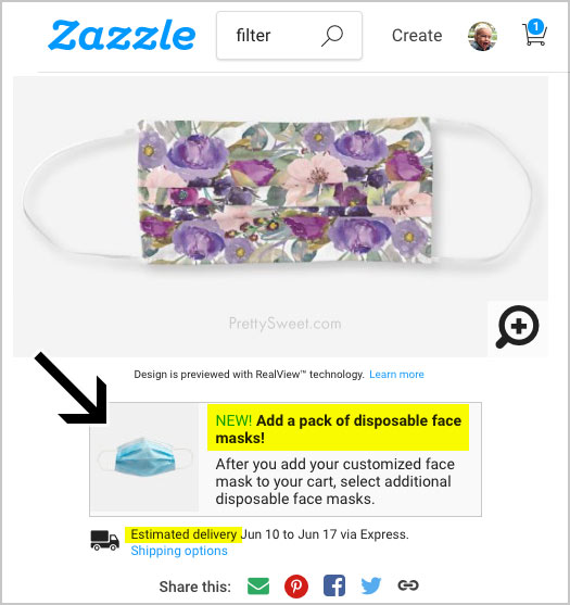 zazzle mask filters